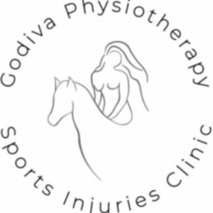 Logo for Godiva Physiotherapy Sports Injuries Clinic elegantly encircled by the clinic's name.